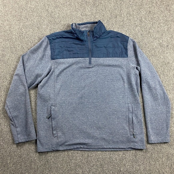 Eddie Bauer Other - Eddie Bauer 1/4 Zip Pullover Mens Large Blue Front Pockets Polyester Adults